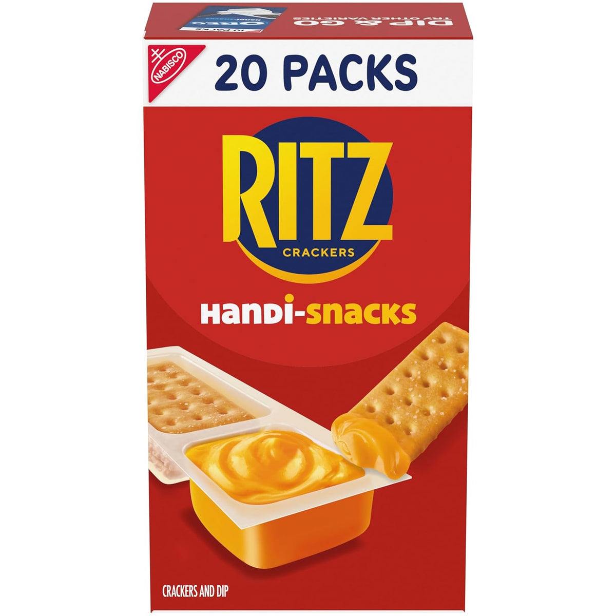 Handi-Snacks RITZ Crackers 'N Cheesy Dip Snack Packs, School Snacks, 20 Snack Packs