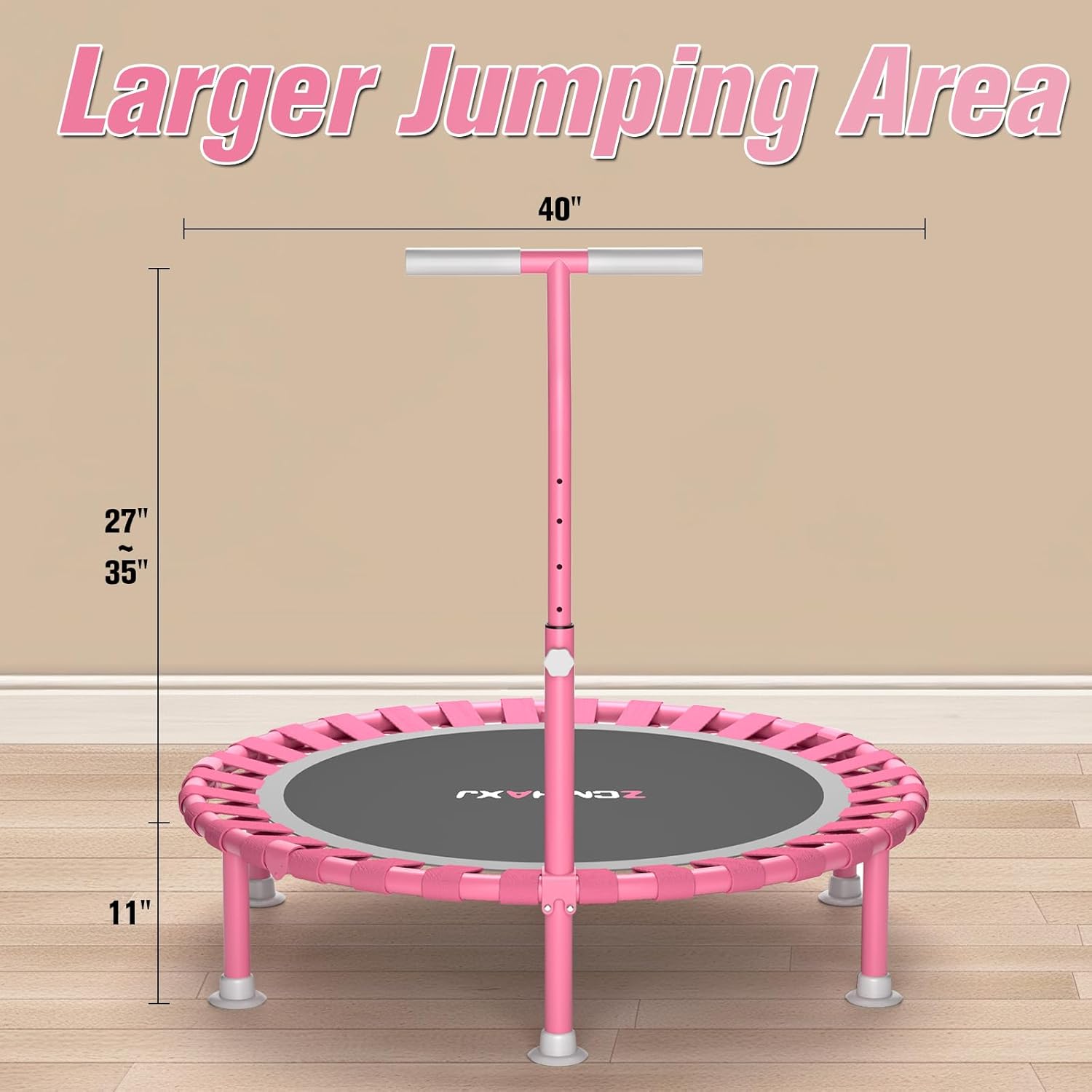 ZCMHAXJ 40" Foldable Mini Trampoline, 450lbs Capacity