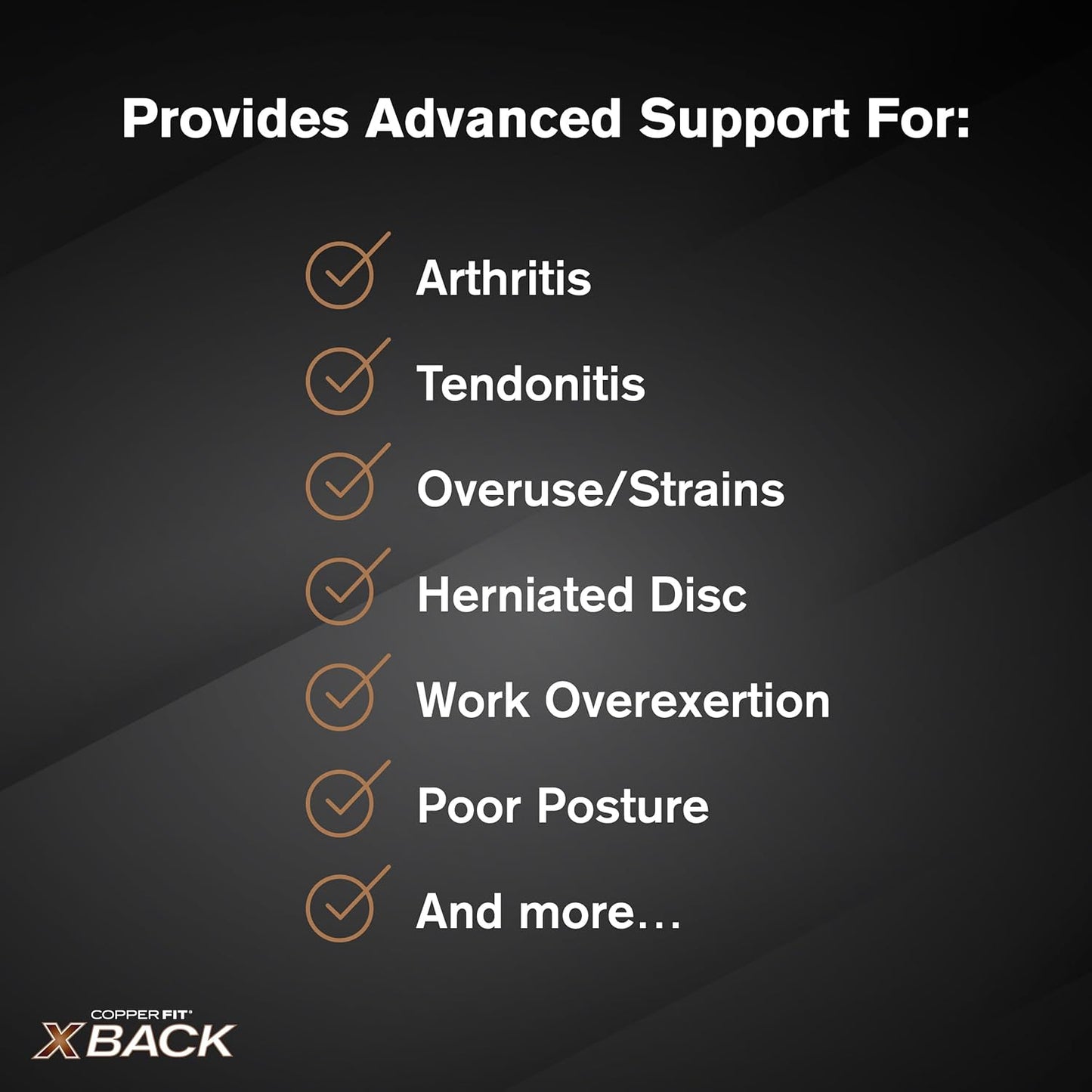 Copper Fit X-Back Brace for Lower Back Pain and Lumbar Support - Adjustable and Breathable Design