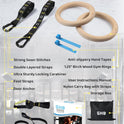 GHB 1.25" Olympic Rings Wooden Gymnastic Rings - Adjustable Straps, Workout Rings for Bodyweight Fitness