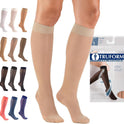 Truform 15-20 mmHg Women's Knee High Compression Stockings, 20 Denier, Nude, Medium