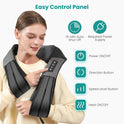 Nekteck Shiatsu Neck Massager with Heat for Pain Relief, 2026 Upgraded 3D Back Shoulder Kneading Massage Pillow, Black