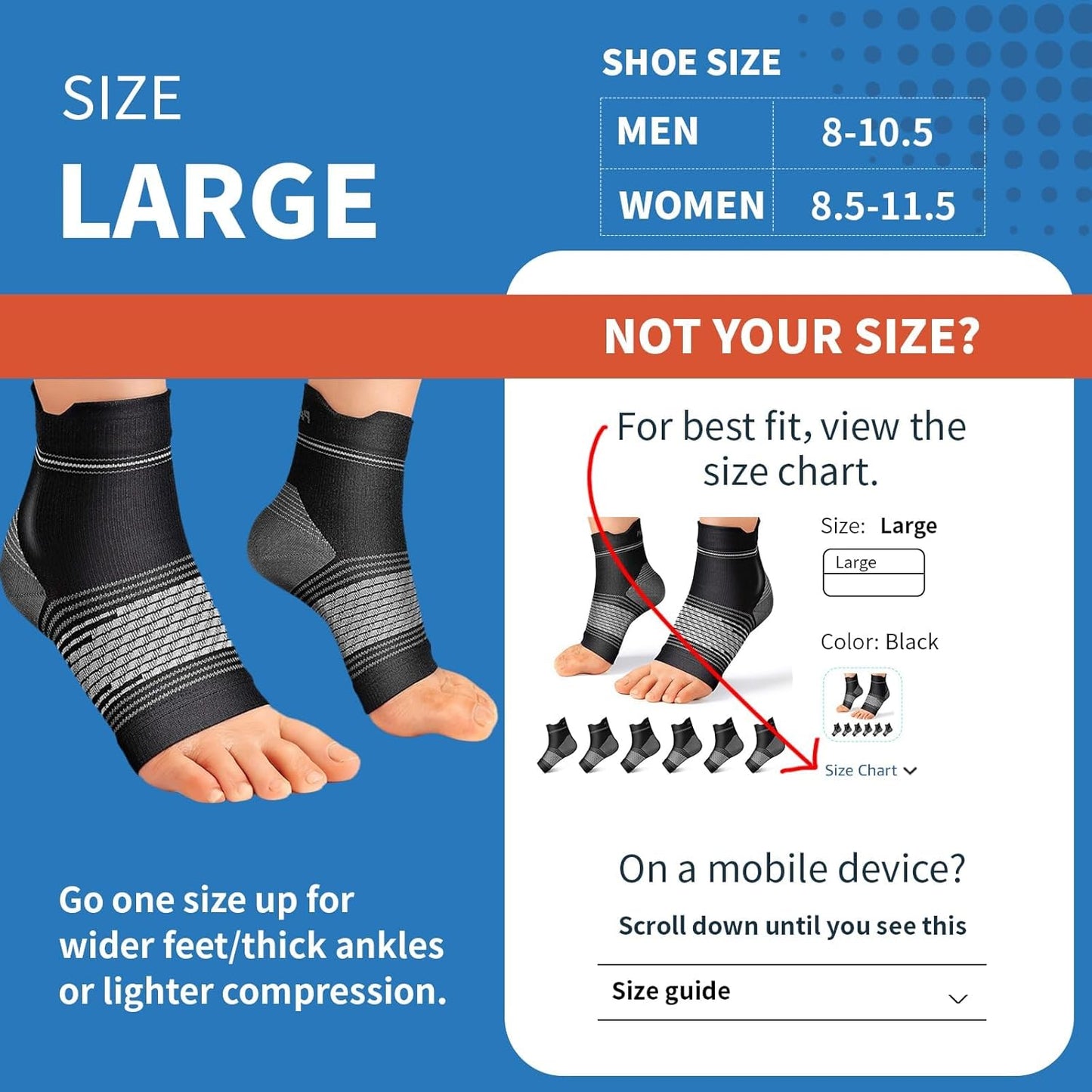 Plantar Fasciitis Socks for Men and Women with Arch Support and Compression