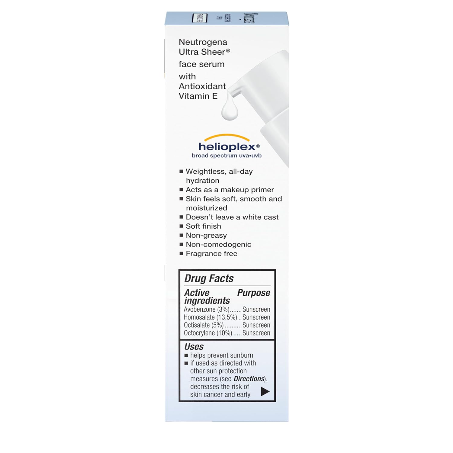 Neutrogena Ultra Sheer Face Sunscreen with Vitamin E & SPF 60, Sunscreen for Face with Broad Spectrum UVA/UVB Protection, Fragrance-Free, Oxybenzone-Free, Water-Resistant (80 minutes), 1.7 Fl Oz