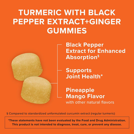 Qunol Turmeric and Ginger with Black Pepper Gummies 90ct