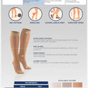 Truform 15-20 mmHg Women's Knee High Compression Stockings, 20 Denier, Nude, Medium