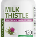 Bronson Milk Thistle Silymarin Marianum & Dandelion Extract Liver Health Support, Antioxidant Support, Detox, 120 Capsules