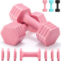 EQUIPRO Adjustable Dumbbell Set for Women, 2lb-5lb Free Weights with Soft Rubber Handle