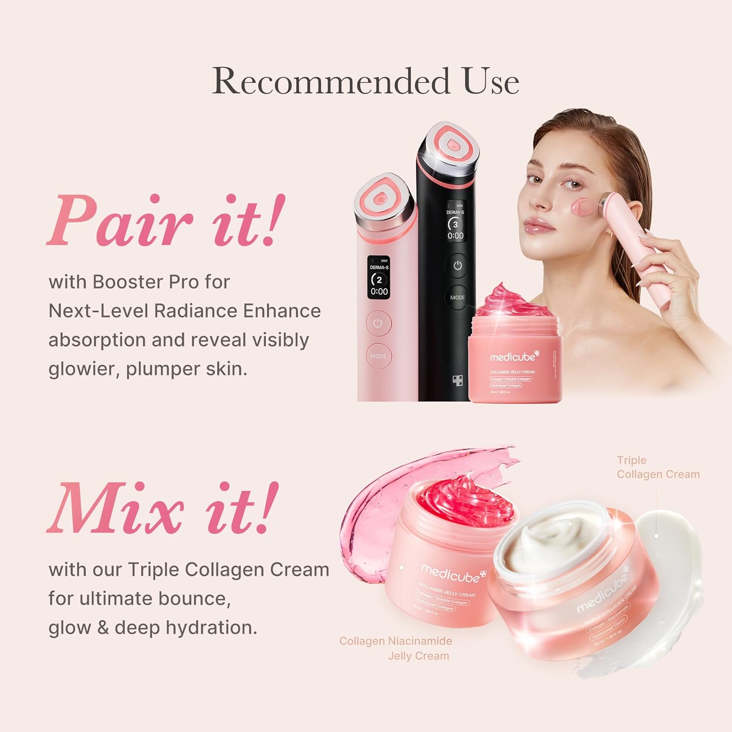 medicube Collagen Jelly Cream- Niacinamide & Freeze-Dried Hydrolyzed Collagen - Boosts skin's barrier hydration and gives 24h Glow & Lifted Look - Korean skincare (1.69 Fl Oz (Pack of 1)