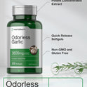 Horbäach Odorless Garlic Softgel Supplement | 200 Pills | Ultra Potent Concentrated Herbal Extract | Non-GMO & Gluten Free
