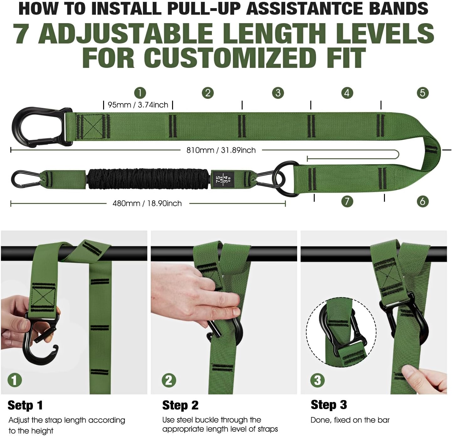 KUTIZE Pull Up Assistance Bands for Enhanced Strength Training and Muscle Building