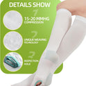 Ted Hose Compression Stockings, 2 Pairs, 15-20 mmHg, Anti Embolism, Knee High Support