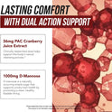 CranEaze®: Cranberry Juice Extract Plus D-Mannose – 36 mg PAC, 100% Soluble PAC - Supports Urinary Tract Health – Most Effective Cranberry Pills for Women, UTI Cranberry Supplement - 60 Capsules