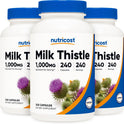 Nutricost Milk Thistle Extract 240 Capsules for 240 Servings Per Bottle - Vegan, GMO Free and Gluten Free