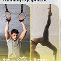 GHB 1.25" Olympic Rings Wooden Gymnastic Rings - Adjustable Straps, Workout Rings for Bodyweight Fitness