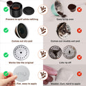 Nessus Reusable Kit for Nespresso Pods Vertuo, Reuse Old Coffee Pods for Nespresso Vertuo: 100 Pcs Aluminum Foil Seal Lid, Holder, Brush, Refillable Vertuo Plus Next Capsule Machine(No Pods Come)