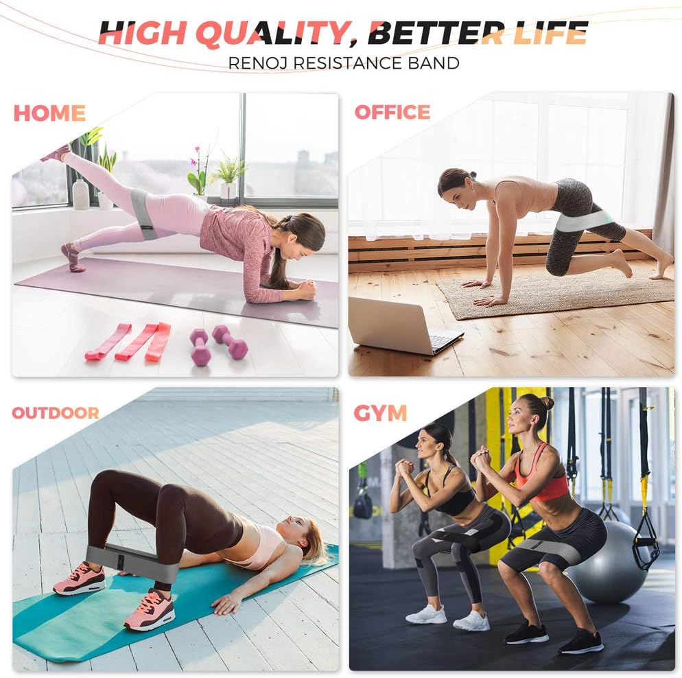 Renoj 3-Set Resistance Bands for Pilates, Yoga, and Home Gym
