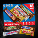 SNICKERS, TWIX, MILKY WAY & 3 MUSKETEERS Individually Wrapped Variety Pack Full Size Milk Chocolate Candy Bars Bulk Assortment, 33.31 oz, 18 Bars