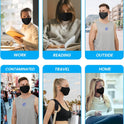 3-Ply Cloth Face Mask 6 Pack, Washable, Reusable, Breathable Face Covering with Adjustable Ear Loops for Women and Men