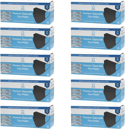 Litepak Premium Disposable Face Mask 500pcs 3ply Soft with Nose Wire