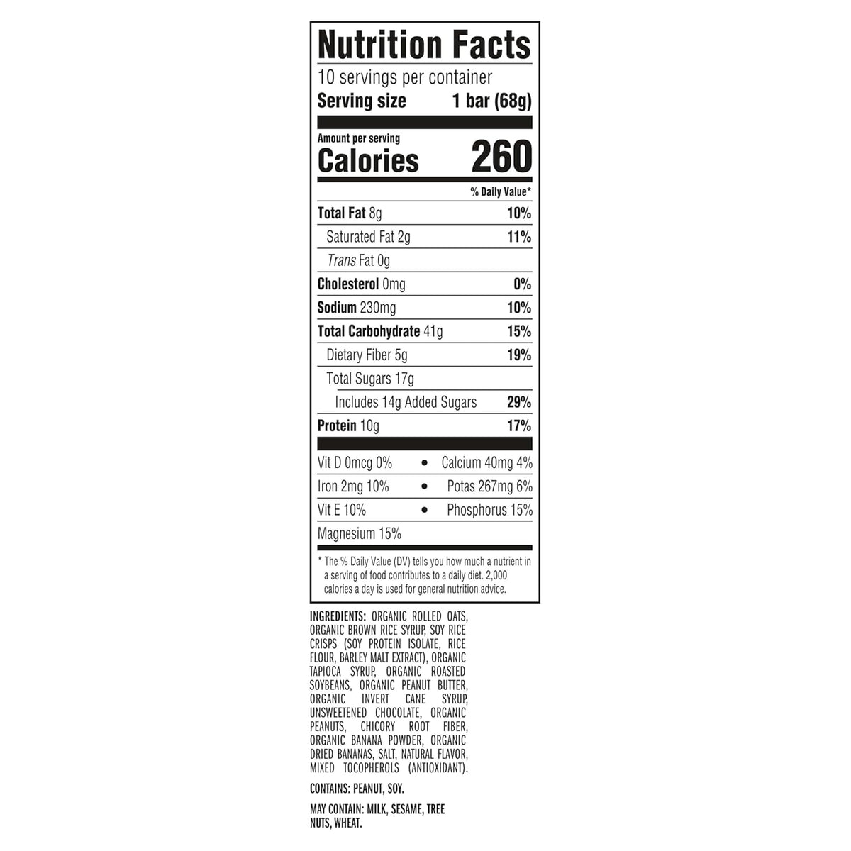 CLIF BAR - Energy Protein Bars - Peanut Butter Banana with Dark Chocolate - Made with Organic Oats - Energy Bars - Non-GMO - (10 Pack)