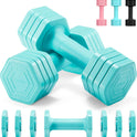 EQUIPRO Adjustable Dumbbell Set for Women, 2lb-5lb Free Weights with Soft Rubber Handle