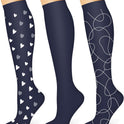 WITHYOU 3 Pairs Compression Socks 15-20 mmHg for Women and Men