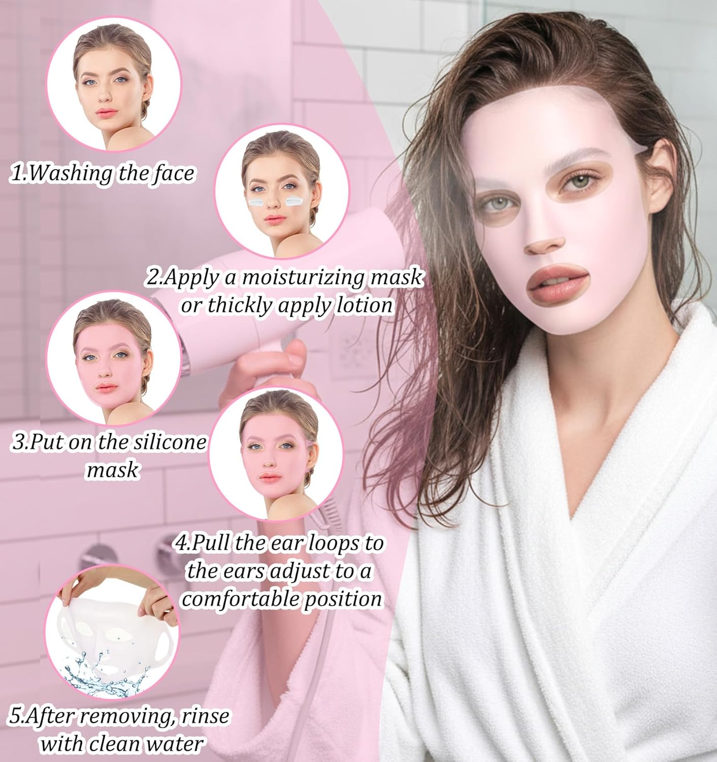 Silicone Facemask Holder Reusable Set of 3 for Sheet Masks Skincare Beauty Tool