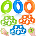 Hand Grip Strengthener, Finger Exerciser, 6-Pc Set, Silicone