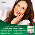 Zazzee USDA Organic Milk Thistle 30:1 Extract, 80% Silymarin, 120 Vegan Capsules, 4 Month Supply, Certified Kosher, High Potency Liver & Antioxidant Support, Silybum Marianum, Non-GMO, Made in the USA