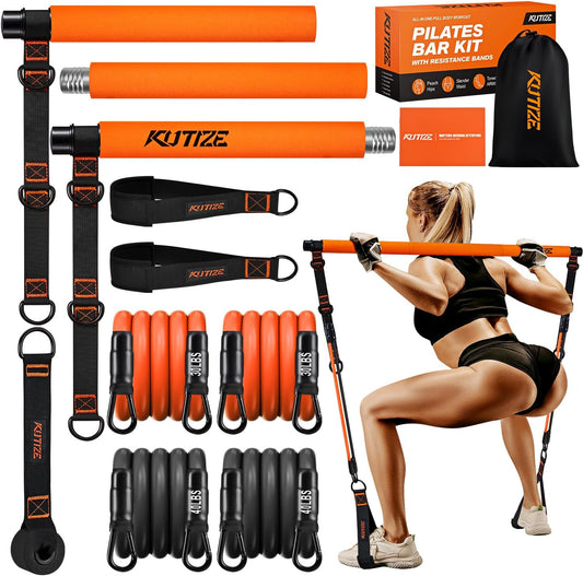 KUTIZE Pilates Bar Kit with Resistance Bands for Full-Body Workouts