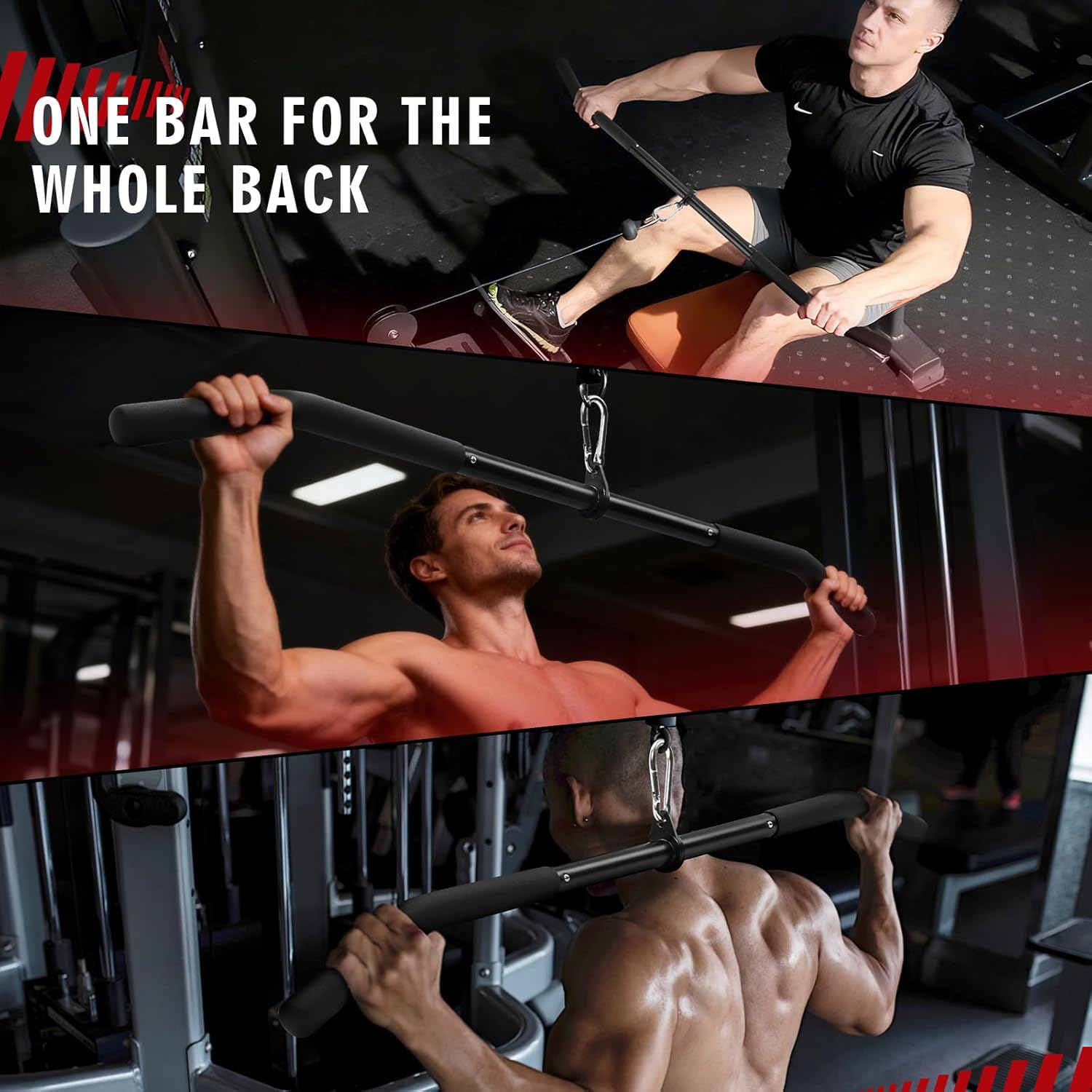39.7'' Lat Pulldown Bar with 360° Rotation for Strength Workouts