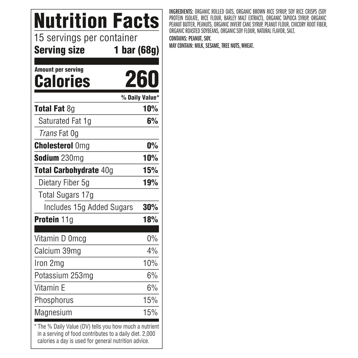CLIF BAR - Energy Protein Bars - Crunchy Peanut Butter - Made with Organic Oats - Energy Bars - Non-GMO - (15 Pack)