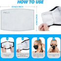 3-Ply Cloth Face Mask 6 Pack, Washable, Reusable, Breathable Face Covering with Adjustable Ear Loops for Women and Men