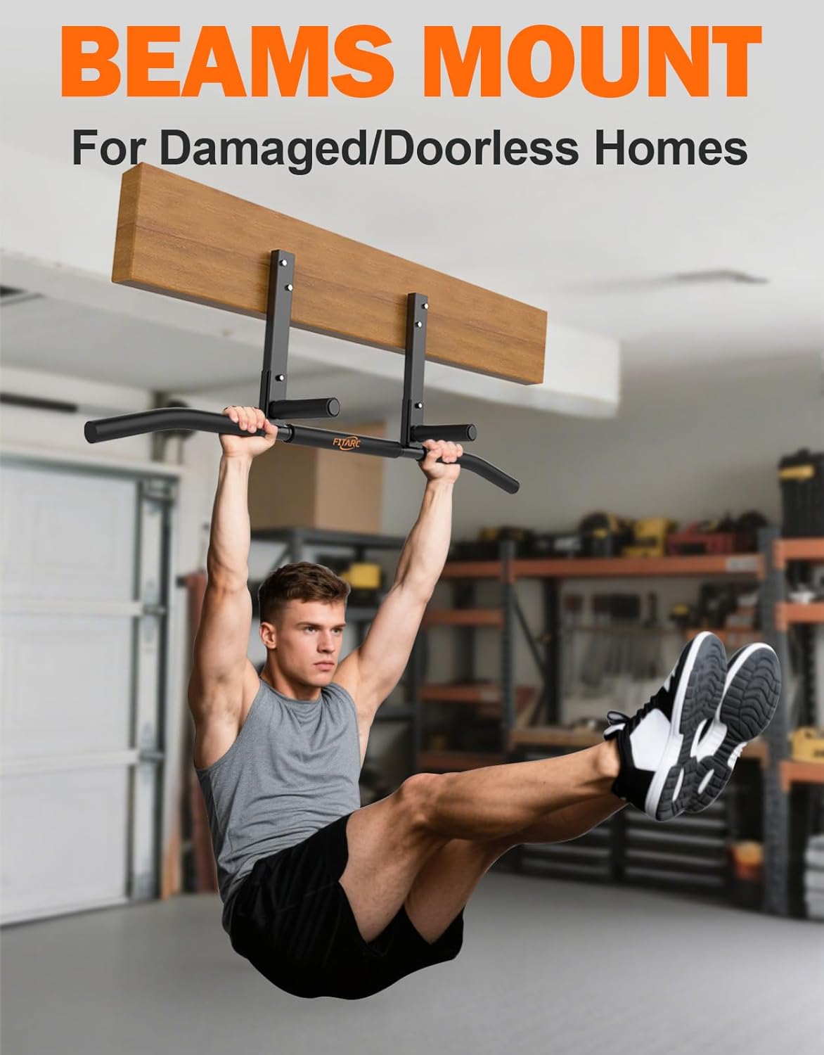 Fitarc Joist Mount Pull Up Bar Heavy Duty Steel Ceiling Chin Up Rack