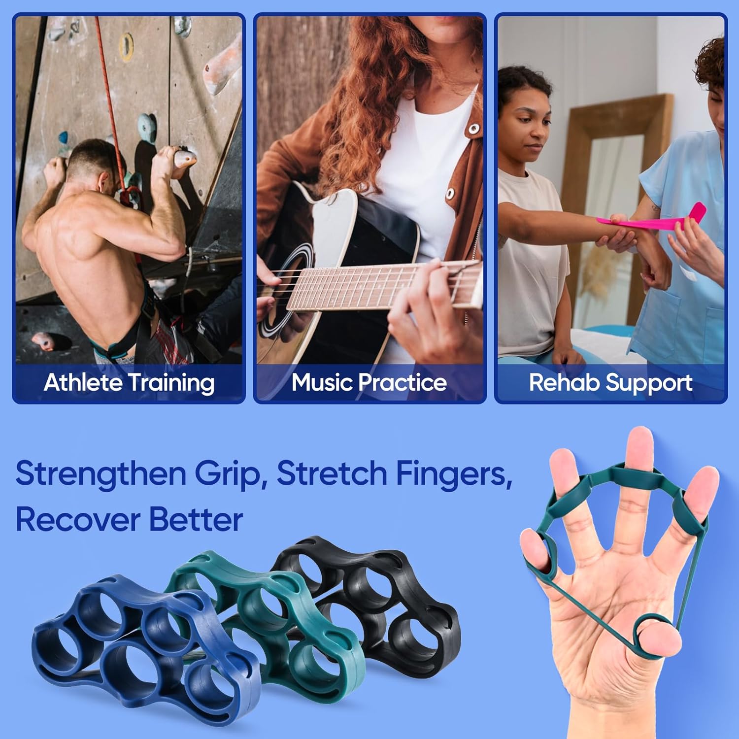 FitBeast 6-Piece Grip Strength Trainer Kit for Hand Therapy & Rehab
