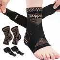 INDEEMAX Copper Infused Ankle Brace for Women and Men, Ankle Compression Sleeve Support