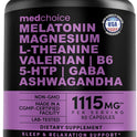 12-in-1 Melatonin Sleep Capsules - Natural Sleep Aids for Adults with Melatonin 5mg and Magnesium Glycinate 500mg, Sleep Aid with Ashwagandha, L Theanine, Valerian Root, GABA, 5-HTP (90ct, Pack of 1)