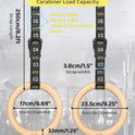 GHB 1.25" Olympic Rings Wooden Gymnastic Rings - Adjustable Straps, Workout Rings for Bodyweight Fitness