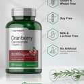 Horbäach Cranberry Concentrate Extract Pills + Vitamin C | 120 Capsules | Supplement for Women and Men | Triple Strength Ultimate Potency Formula | Non-GMO and Gluten Free