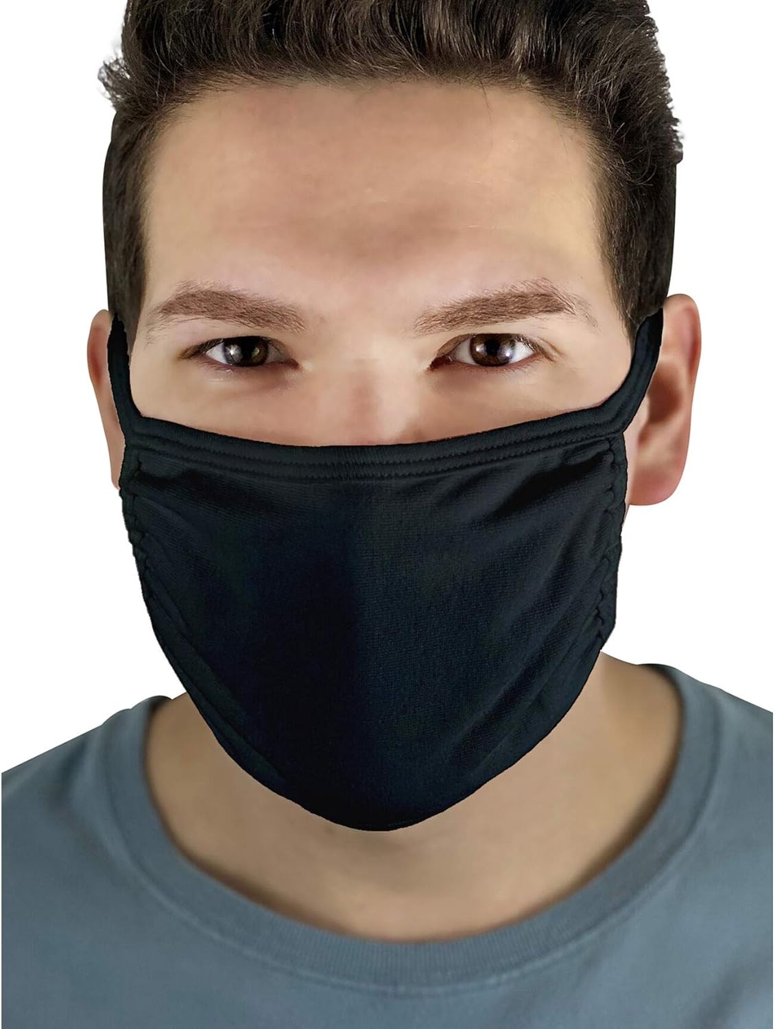 Fruit Of The Loom Unisex Reusable Cotton Face Cover 5 Pack Black