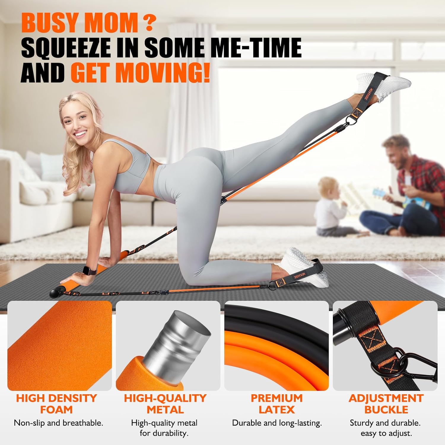 KUTIZE Pilates Bar Kit with Resistance Bands for Full-Body Workouts