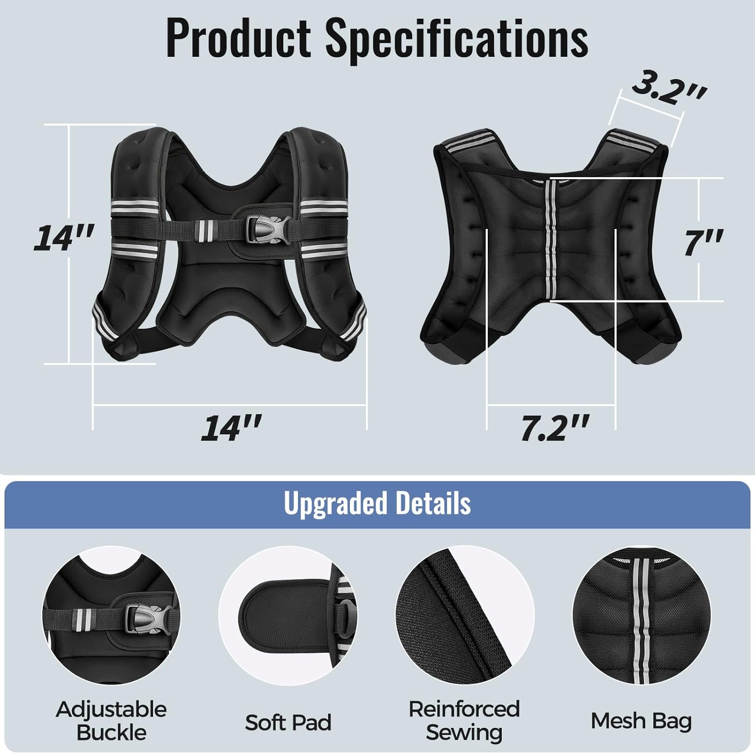 Zeerun Weighted Vest for Women & Men - Adjustable Fitness Training Vest