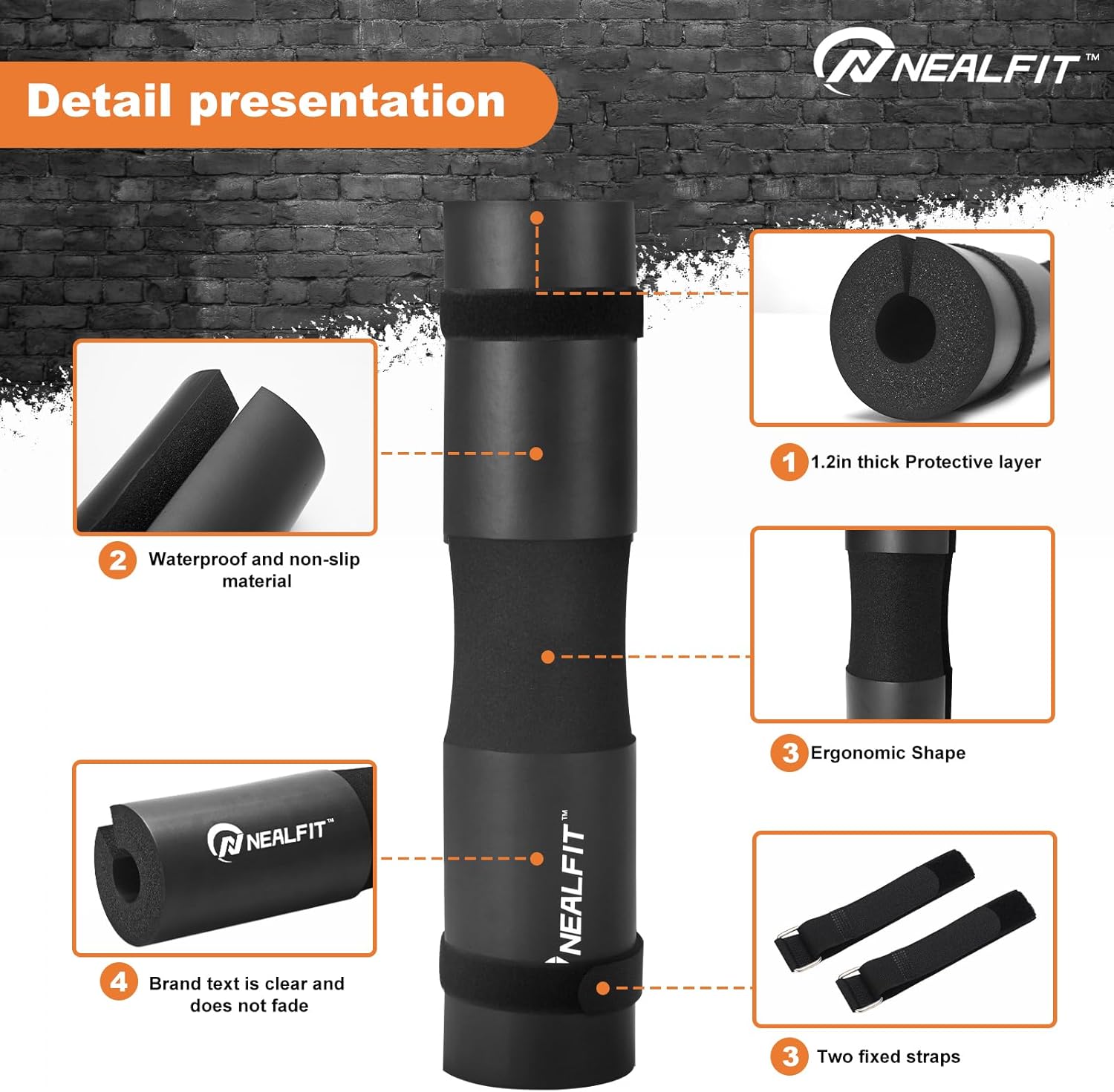 NEALFIT Barbell Pad - Squat Pad for Weightlifting, Lunges & Hip Thrusts
