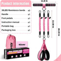 KUZARO Multifunction Pedal Resistance Bands for Full-Body Workout - Adjustable 30-90 lbs