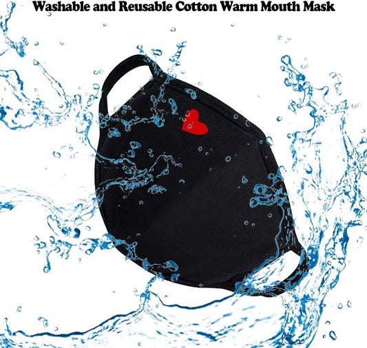 Comfso Cotton Cloth Heart Face Masks with Adjustable Nose Bridge