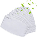 100Pcs PM2.5 Mask Filters 5 Layers Activated Carbon Non-Woven Mask Filters for Outdoor Activities