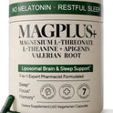 Magnesium L-Threonate with Apigenin, Valerian Root & L-Theanine – No Melatonin Restful Sleep & Brain Supplement – Clinically Studied 7-Ingredient Formula – Memory & Focus – 60 Capsules