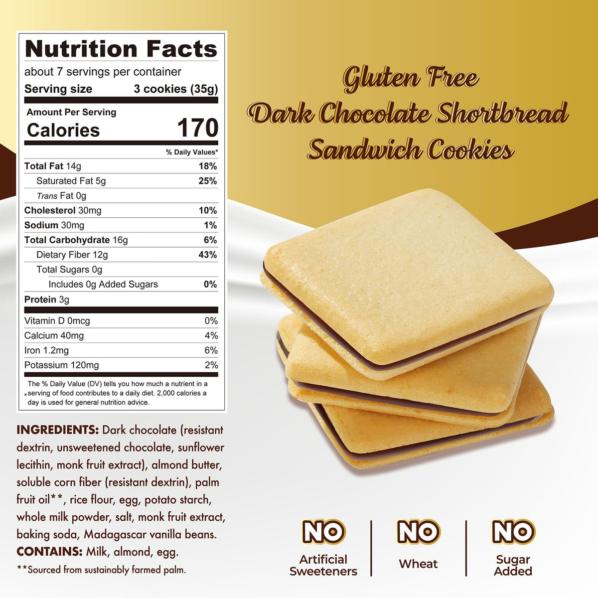 ChocZero Chocolate Cookies, Dark Chocolate Jolies – Gluten Free, Sugar Free, 20 Crispy Chocolate Filled Keto Cookies Per Box, 8 Ounce