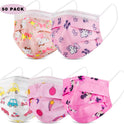 Kids Face Mask 50PCS Breathable Fabric for Girls and Boys Safety